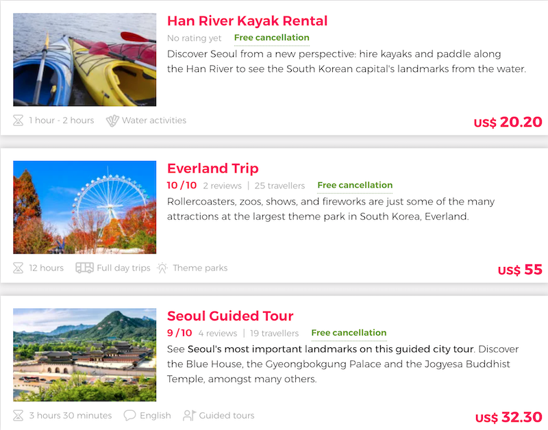 Attractions Seoul