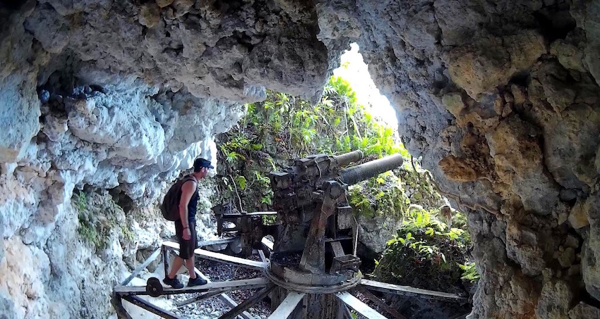 Canhão Japonês da Segunda Guerra Mundial em Peleliu Palau