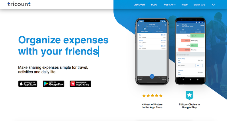 Tricount app for trips