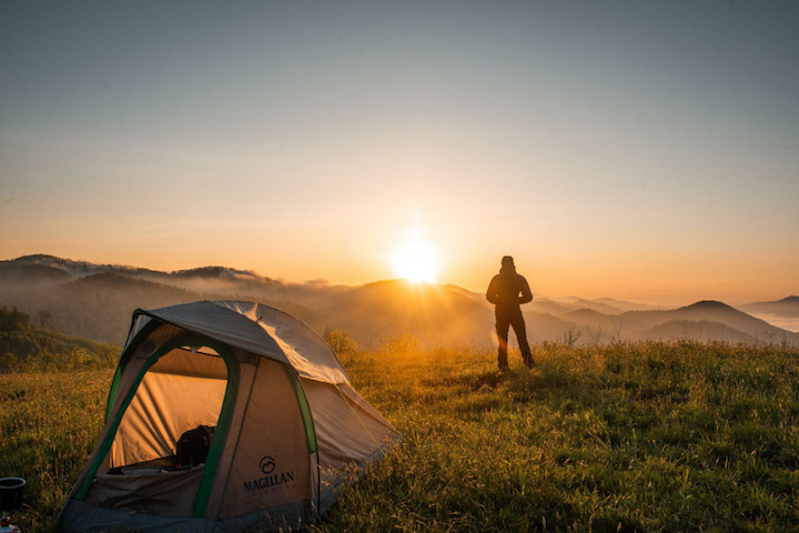 camping sunset