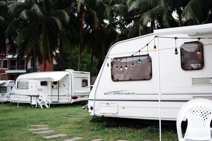 RVs on a campground.