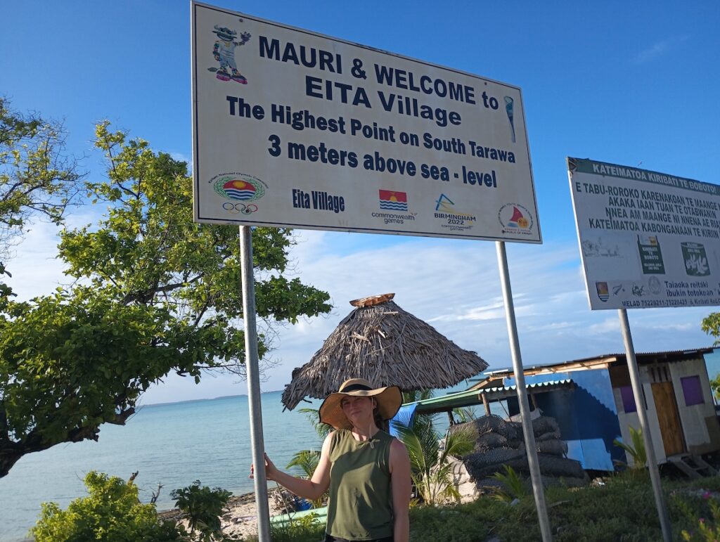 Kiribati highest point sign